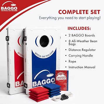 Baggo Cornhole Set 2x3 Portable Bean Bag Toss Game for Backyard Fun Designs