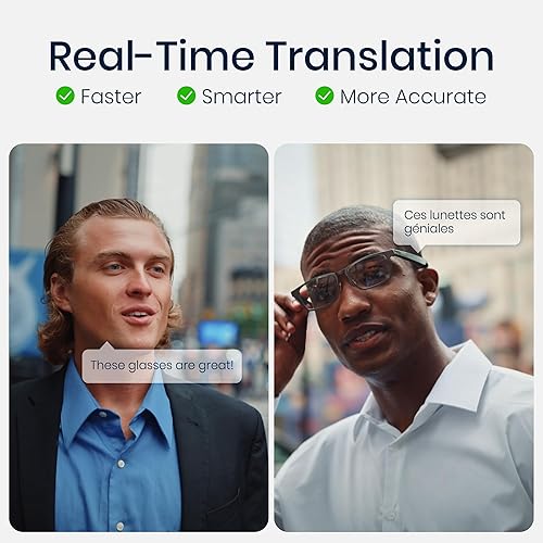 Miniatura 7 de Gafas inteligentes con IA para hombres y mujeres, marco de titanio, traducción en tiempo real, grabación de reuniones, asistente de IA con ChatGPT,