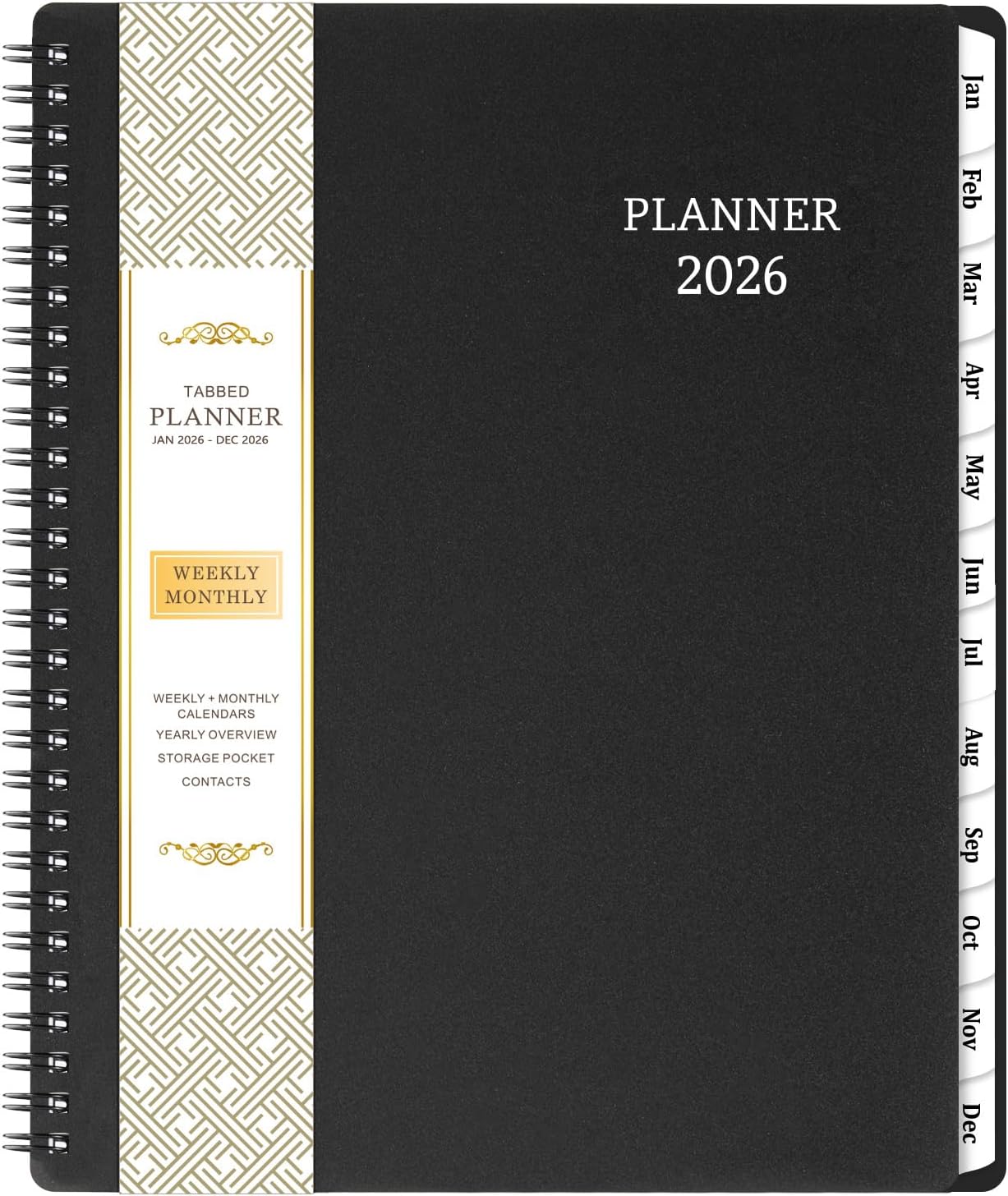 2020 Planner - 9.2" x 11" Weekly & Monthly Planner with Inner Pocket, Jan 2020 to Dec 2020, Flexible Cover, Monthly Tabs, 21 Extra Pages,Twin-Wire Binding