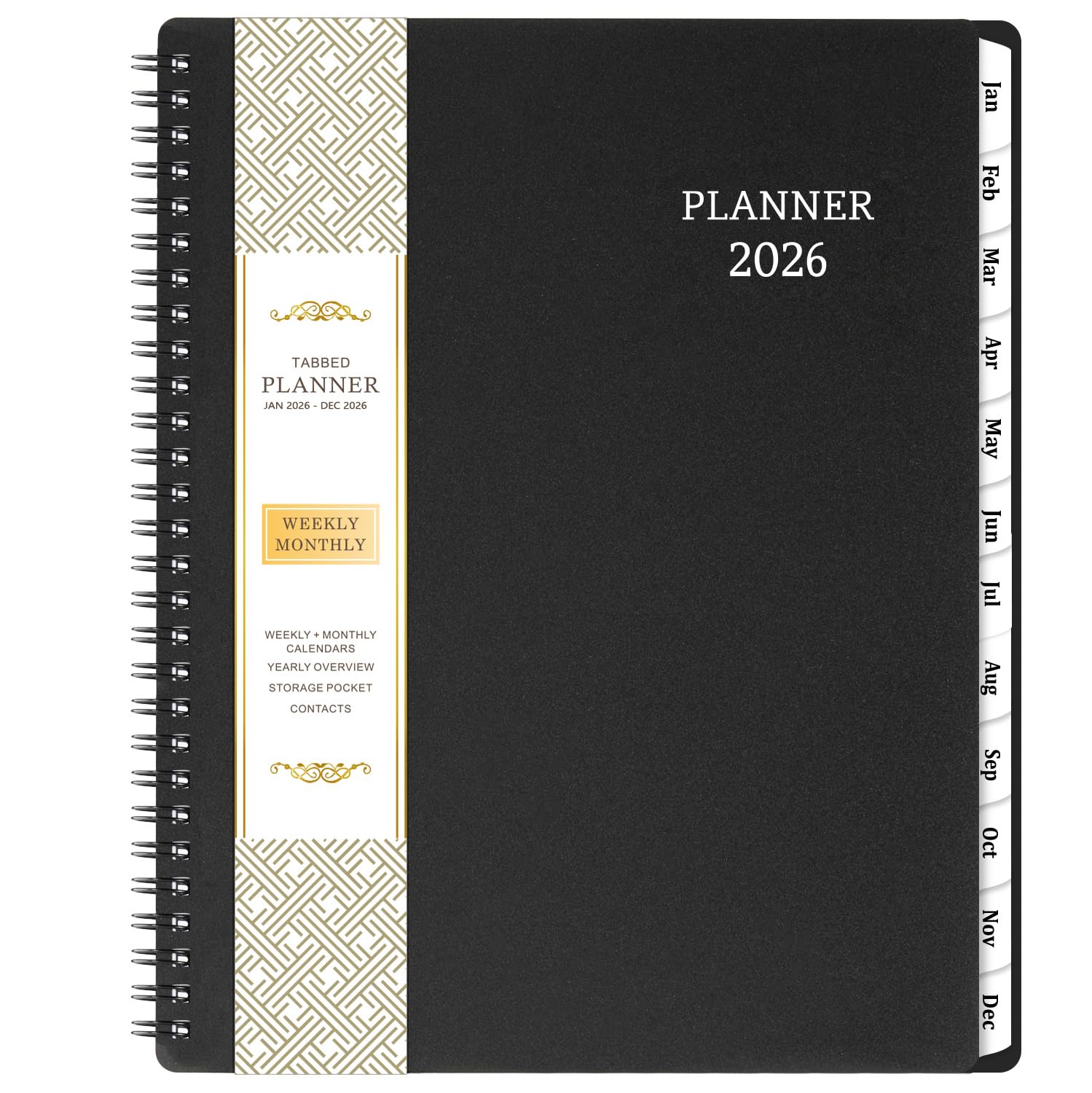 2026 Planner - Calendar Planner 2026, 8" x 10", Jan. 2026 - Dec. 2026, 2026 Planner Weekly & Monthly, Strong Twin-Wire Binding, 12 Monthly Tabs, Improving Your Time Management Skill