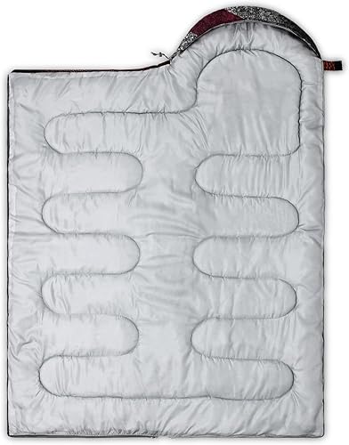 Miniatura 7 de QOOMO Saco de dormir para camping, 3 estaciones, clima cálido y fresco, ligero, saco de dormir impermeable para adultos y niños, viajes y al aire