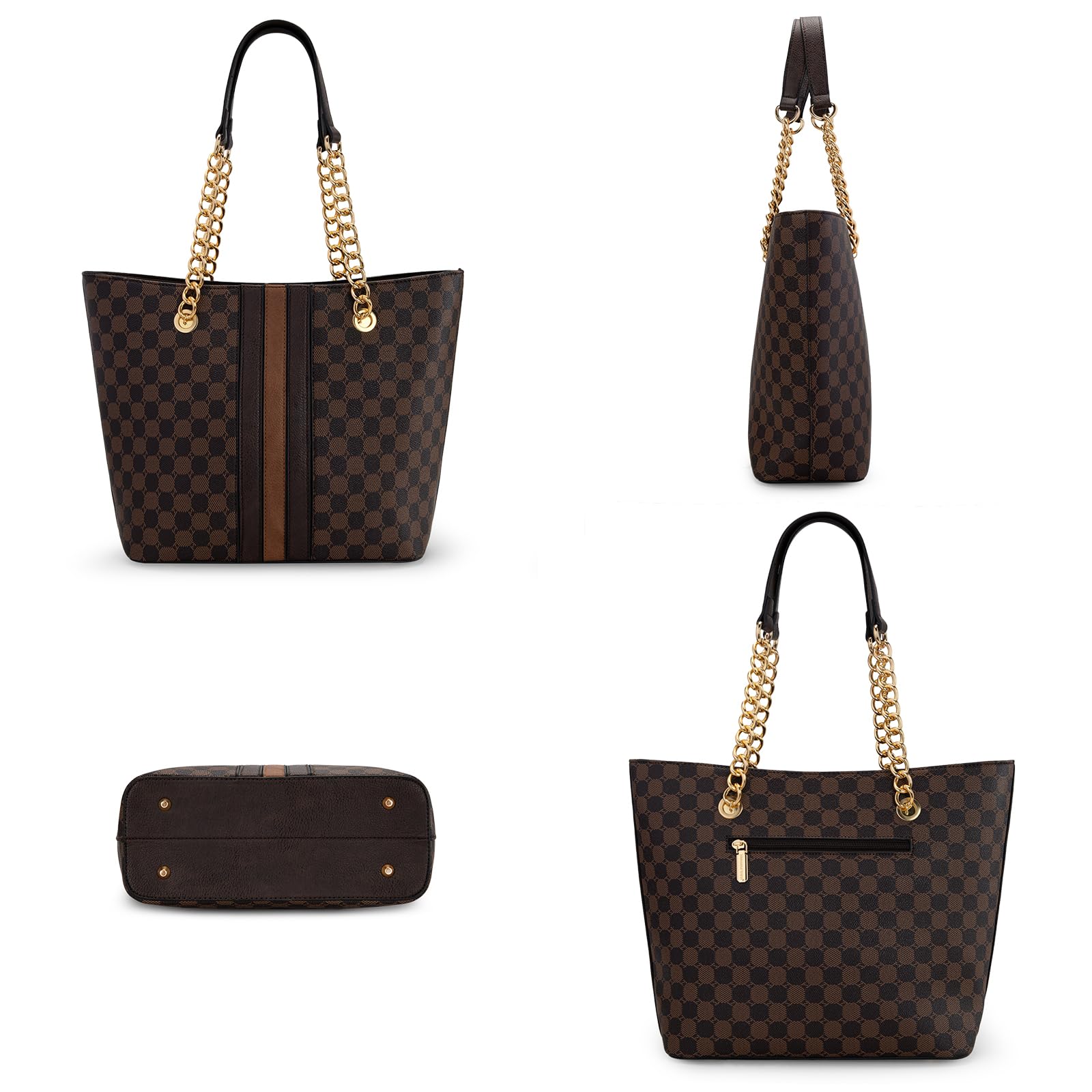 Montana West Tote Bag for Women Chain Top-handle Handbags: Coffee/Brown