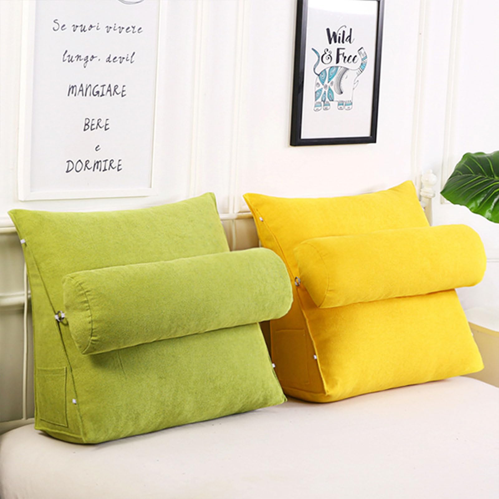 cuscino di sostegno, Zeppa extra large staccabile | Poggialetto Con Supporto for Collo/braccia, Federa Lavabile, Cuscino for Testiera, Ideale for Sedersi, Leggere O Giocare(Hemp,45 x 45 x 20 CM)