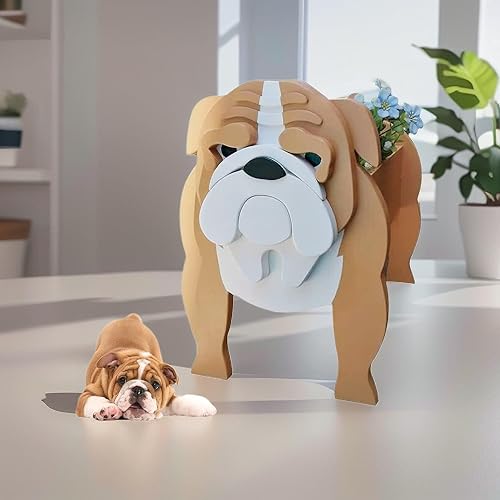 Miniatura 6 de Maceta de bulldog inglés, maceta para perros, maceta con forma de animal 2022, macetas de jardín para suculentas de jardín de primera calidad,