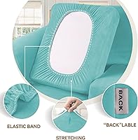 Vista 213 de WEERRW Fundas de terciopelo para sofá de 2 cojines, fundas de sofá de felpa de terciopelo de lujo de alta elasticidad, con parte inferior elástica