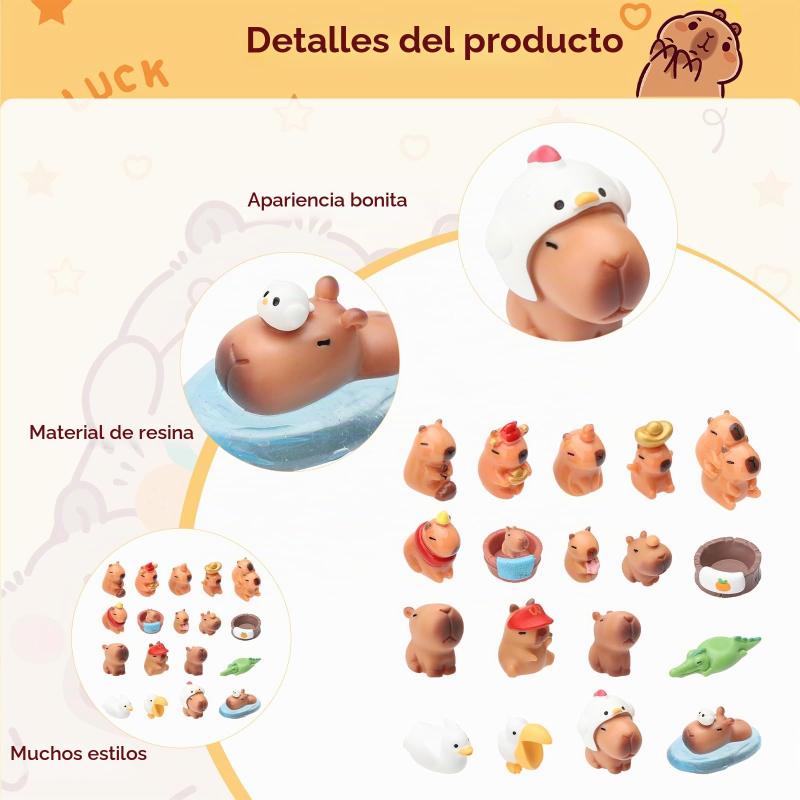 APOMOONS 18 Figuras Mini De Capibara De Silicona – Decoración Para Tartas, Jardín De Hadas, Cumpleaños Y Casa De Muñecas (Tamaño 2.5-5 Cm)
