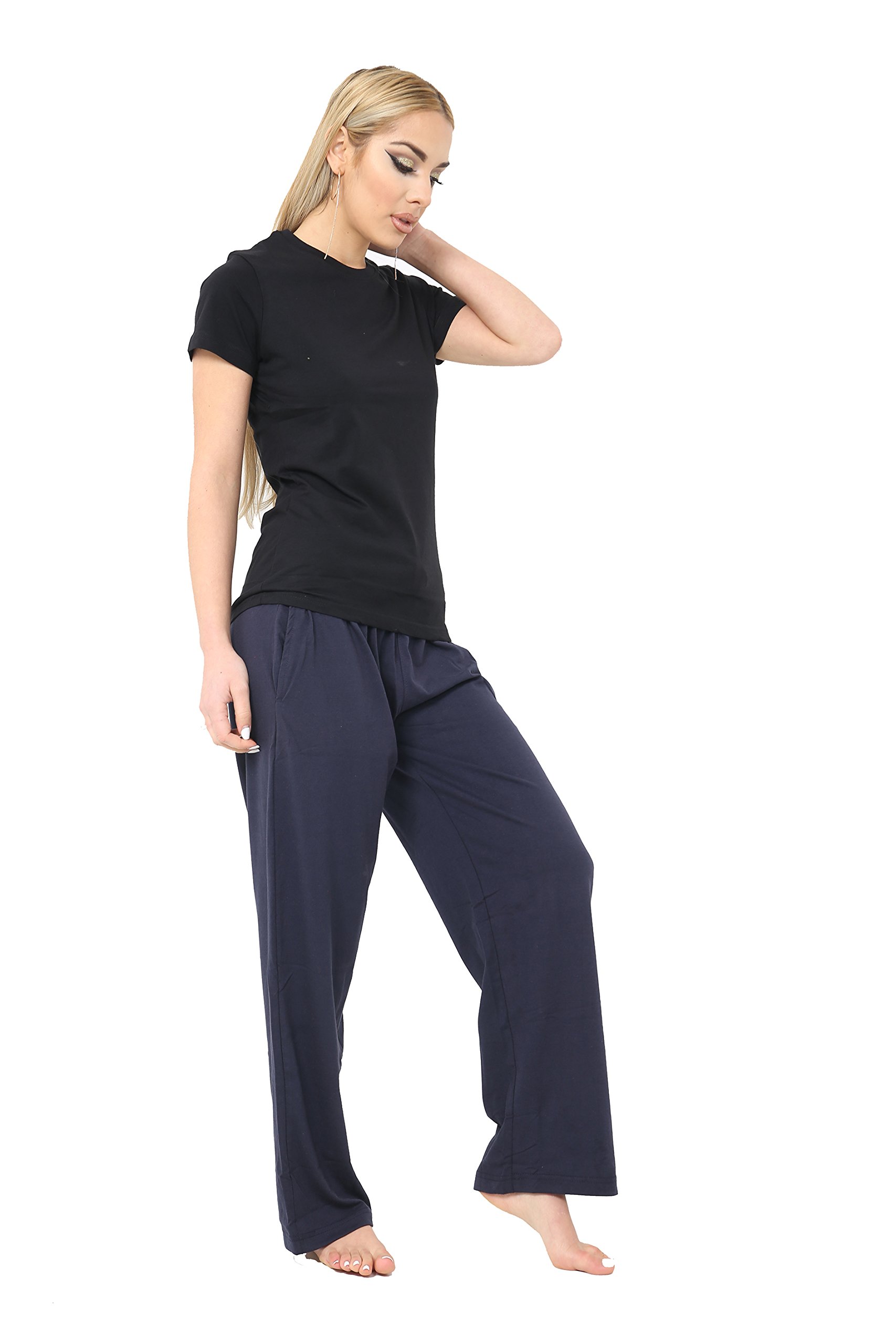FASHION INSTYLEWomen's Ladies Single Jersey Pyjama Bottoms Lounge Pants Trousers Night PJS