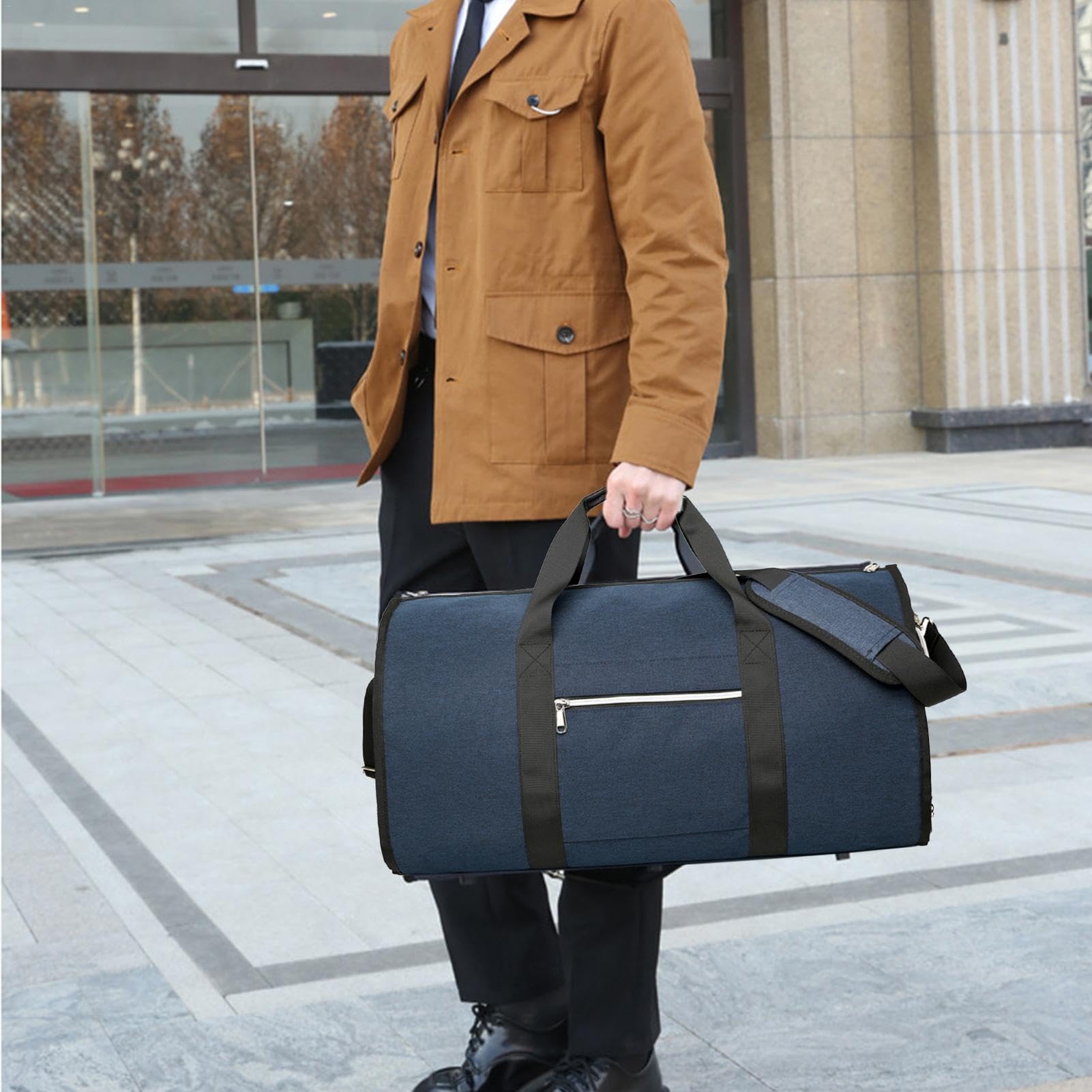 Borse per indumenti da viaggio da 50 l, borsone per indumenti, borsa per indumenti convertibile, borsa impermeabile 2 in 1, organizer per bagagli per il fine settimana durante la notte, per uomini e