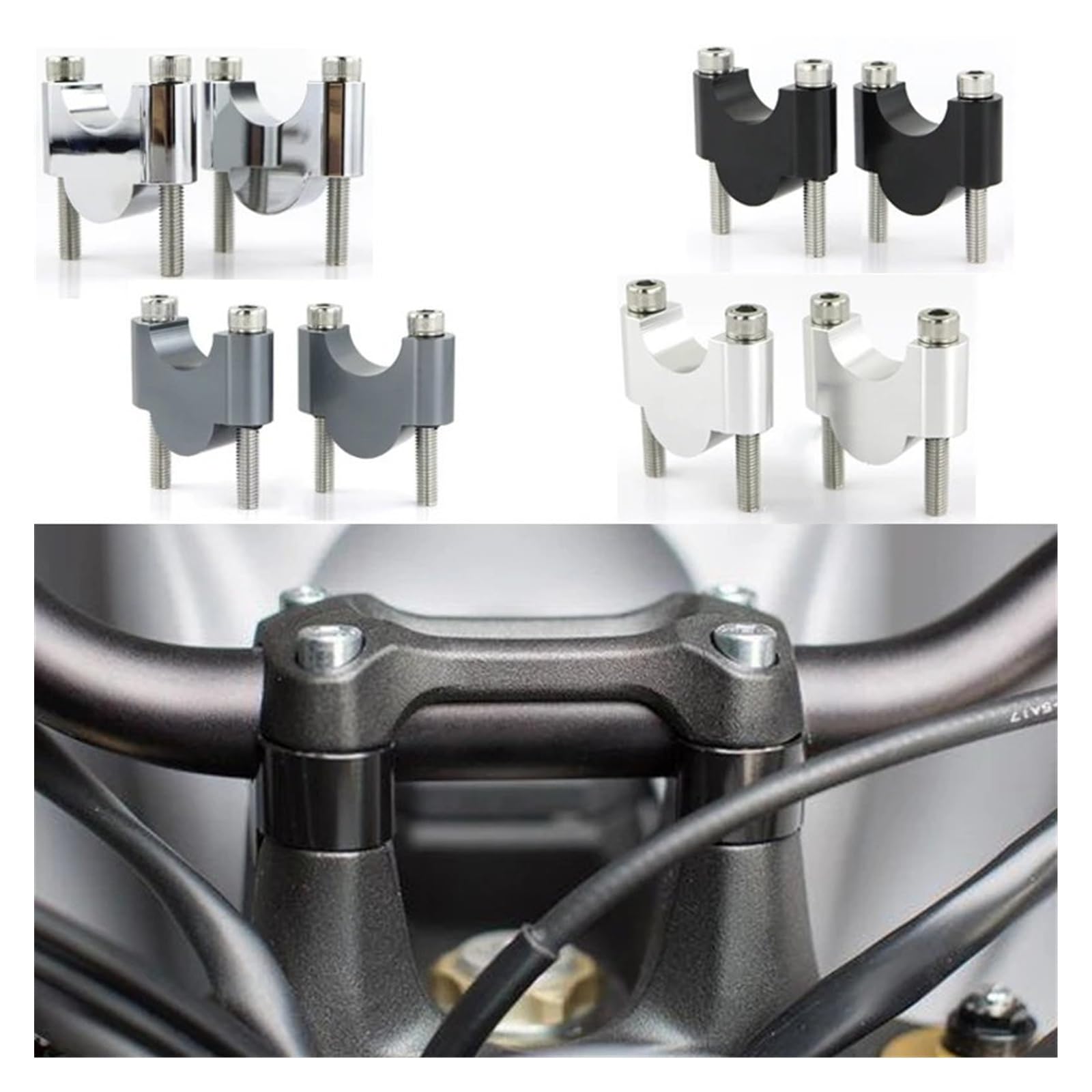 SePKUS Alzas Manillar Motocicleta para para Tenere 700 elevadores de Manillar de Motocicleta Montaje Elevador (Color : Black Riser 40mm)