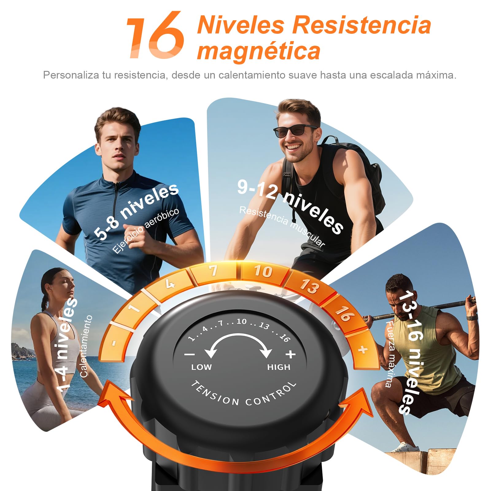 Neezee Bicicleta Eliptica 3 en 1, 16 Niveles de Resistencia, Volante 10kg | Bicicleta Elíptica Silenciosa con Bluetooth,Zancada 45cm,Peso Máx 150kg, Sensores de Pulso,Pantalla LCD, Soporte para Móvil