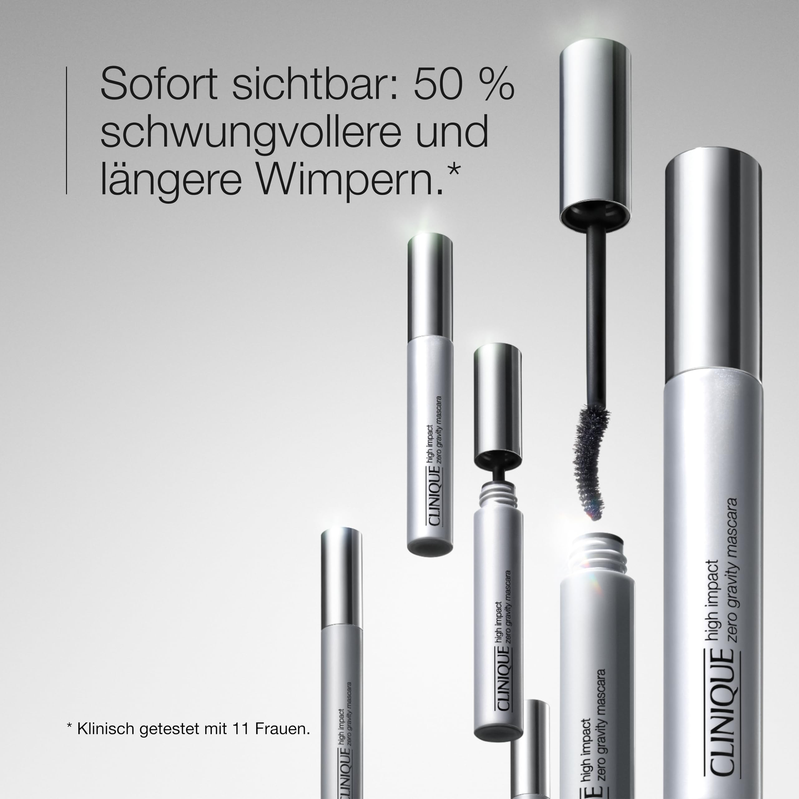Clinique High Impact™ Zero Gravity™ Mascara | Innovative Tubing Mascara für einen ultimativen Schwung | wischfest + ohne Abblättern + sicher für empfindliche Haut und Augen, 8 ml
