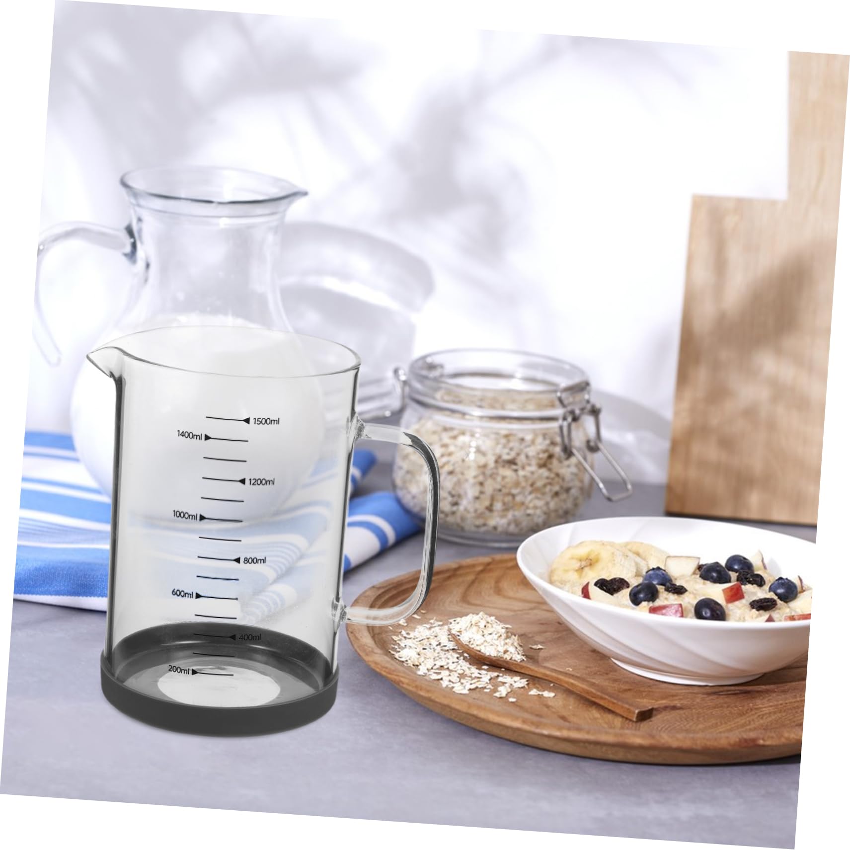 Cabilock Tasse à Mesurer Outil de Mesure Liquide en Verre Borosilicate 1500ml Pratique et Solide Légère et Précise pour Maison et Hôtel