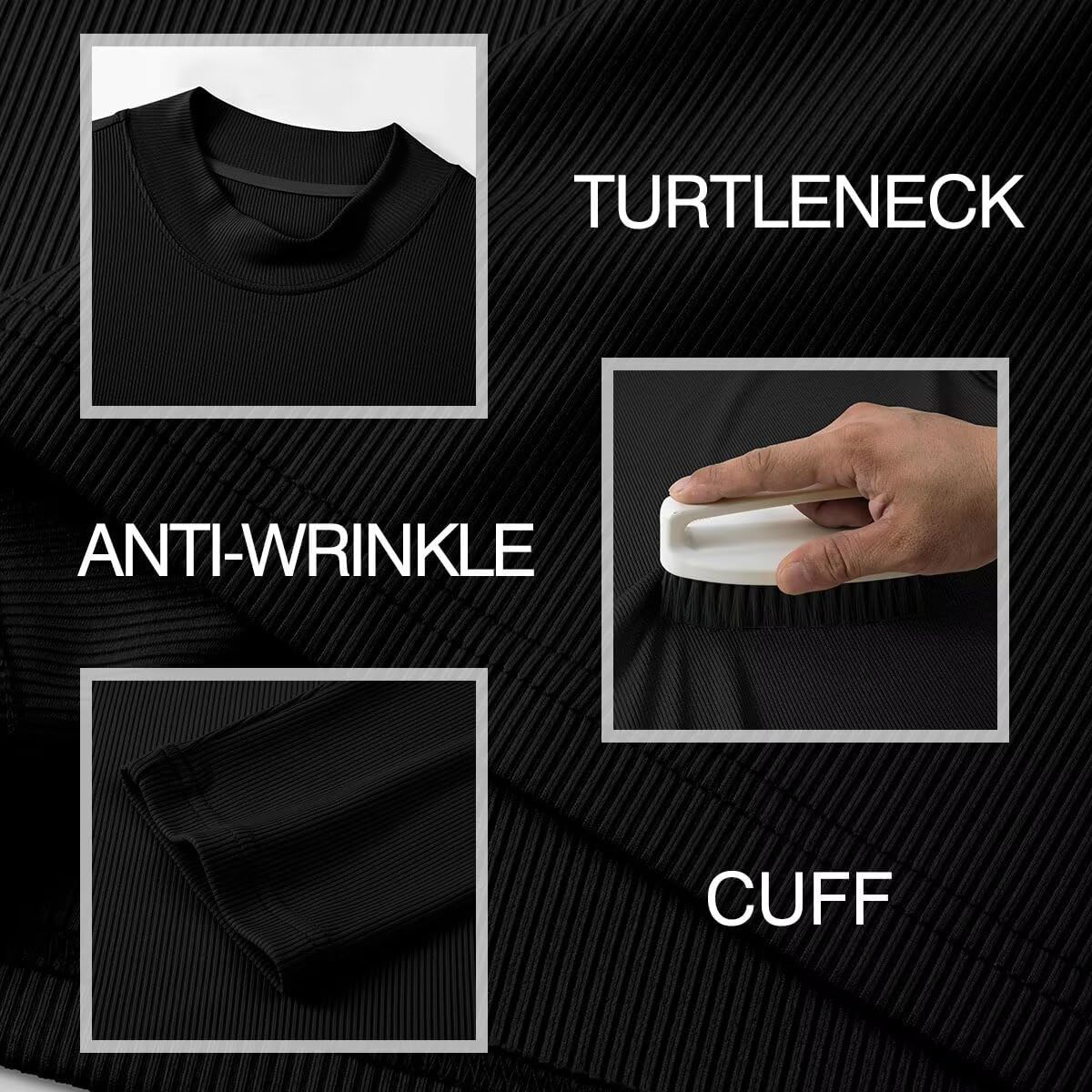 Mens Mock Turtleneck T Shirts Long Sleeve Slim Fit Shirts Casual Ribbed Knited Tops Thermal Pullover Undershirts - Image 5