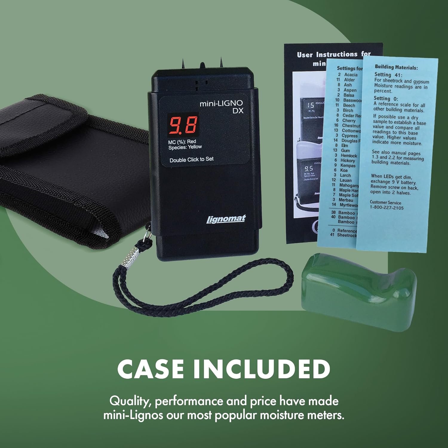 mini-Ligno DX Moisture Meter - Wood Moisture Meter for Wood, Bamboo, Laminates, Gypsum, Drywall & Different Wall Boards - Humidity Tester for Woodworking, Flooring, Restoration Projects