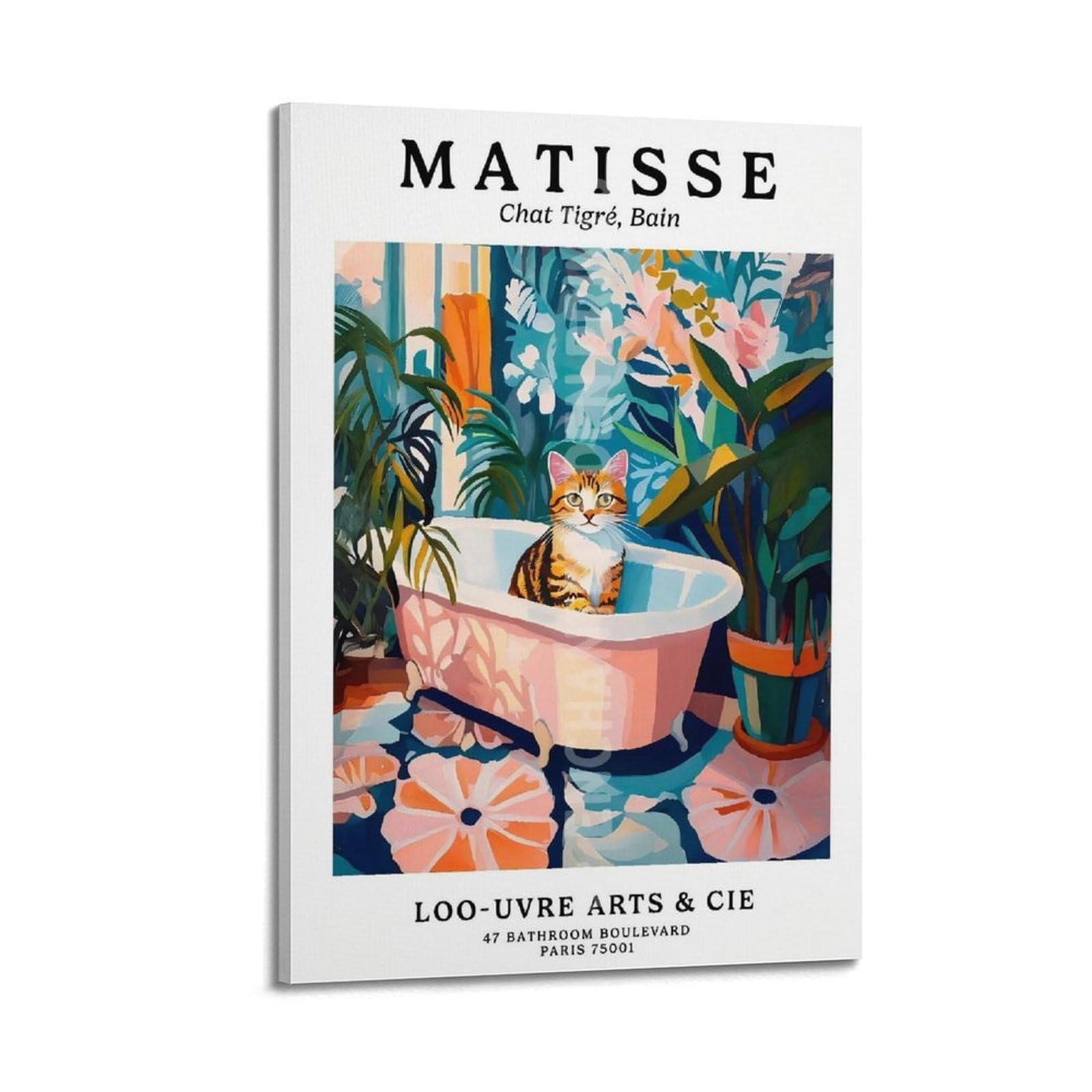 Jocrynsi Frame-Style Henri Matisse Funny Bathroom Wall Art Beige Posters Aesthetic Canvas Wall Art Print Home Decor For Bedroom Living Room08x12inch(20X30cm)