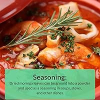 Vista 7 de Akshit Hojas de Moringa secas, Hojas De Moringa Secas, Té de Hojas Frescas, 7.8 oz, Hojas Naturales de MoringaOleifera, Sin Aditivos, Sin OGM, Té