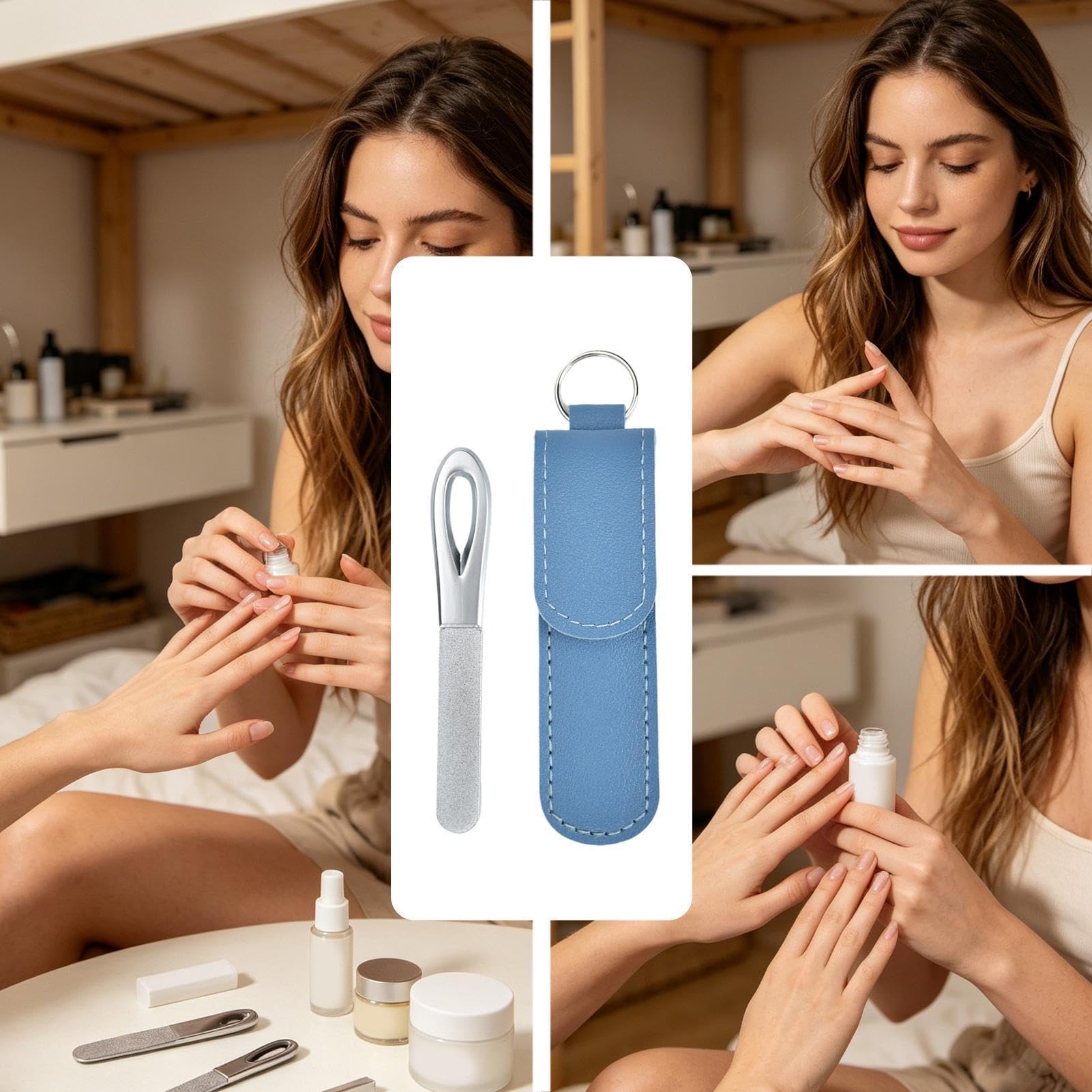 Lime da Unghie in Metallo per Donne Strumento a doppia faccia con | per unghie delle dita per cura quotidiana, casa, viaggio, manicure, bellezza, uomini e donne