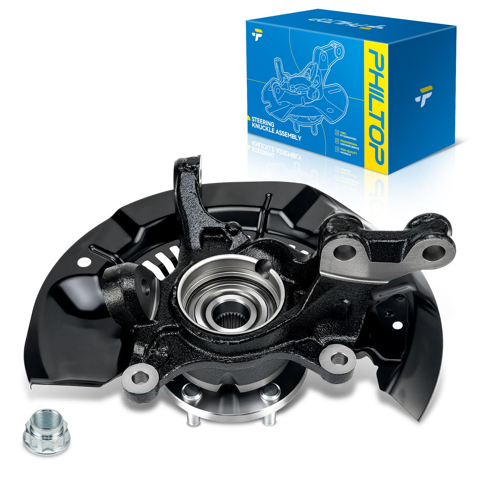 PHILTOP 1 x Front Left Knuckle Wheel Hub Bearing for Toyota Sienna,