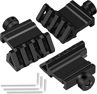 Offset Rail Mounts, LONSEL 4 Slots Aluminum 45 Degree Offset Angle Picatinny Weaver Rail Mount for Flashlight Laser Optic Sight - 3 Pack - LONSEL