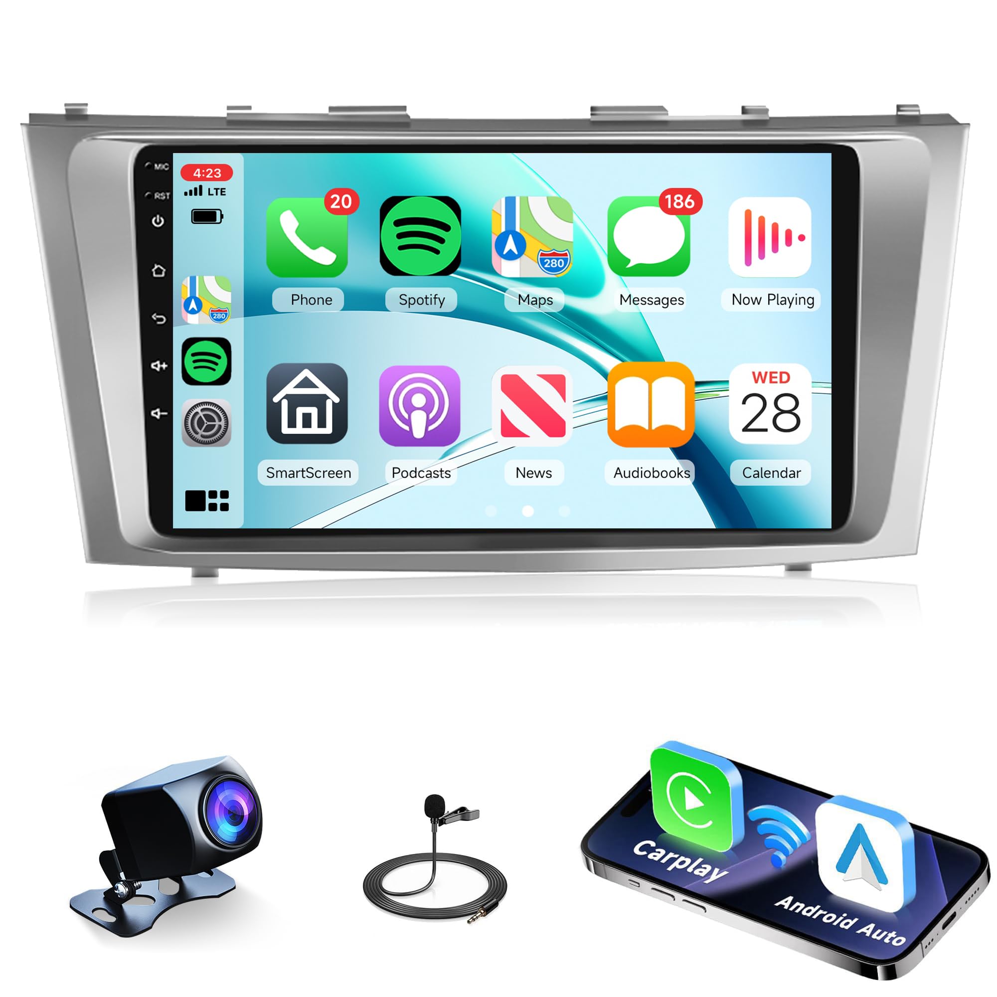 8 Core 4G+64G Rimoody Android Car Stereo for Toyota Camry 2006-2011 with Apple Carplay, Rimoody 9 Inch Touchscreen Car Radio GPS 4G-WiFi Bluetooth FM DSP-36 Mirror Link 59-UI Themes AHD Backup Camera-image-46
