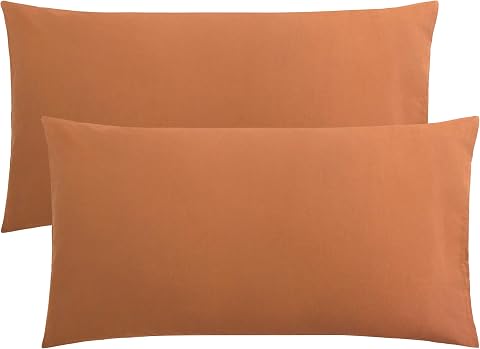 FLXXIE 2-Pack Microfiber King Pillow Cases, Envelope Closure, Tan