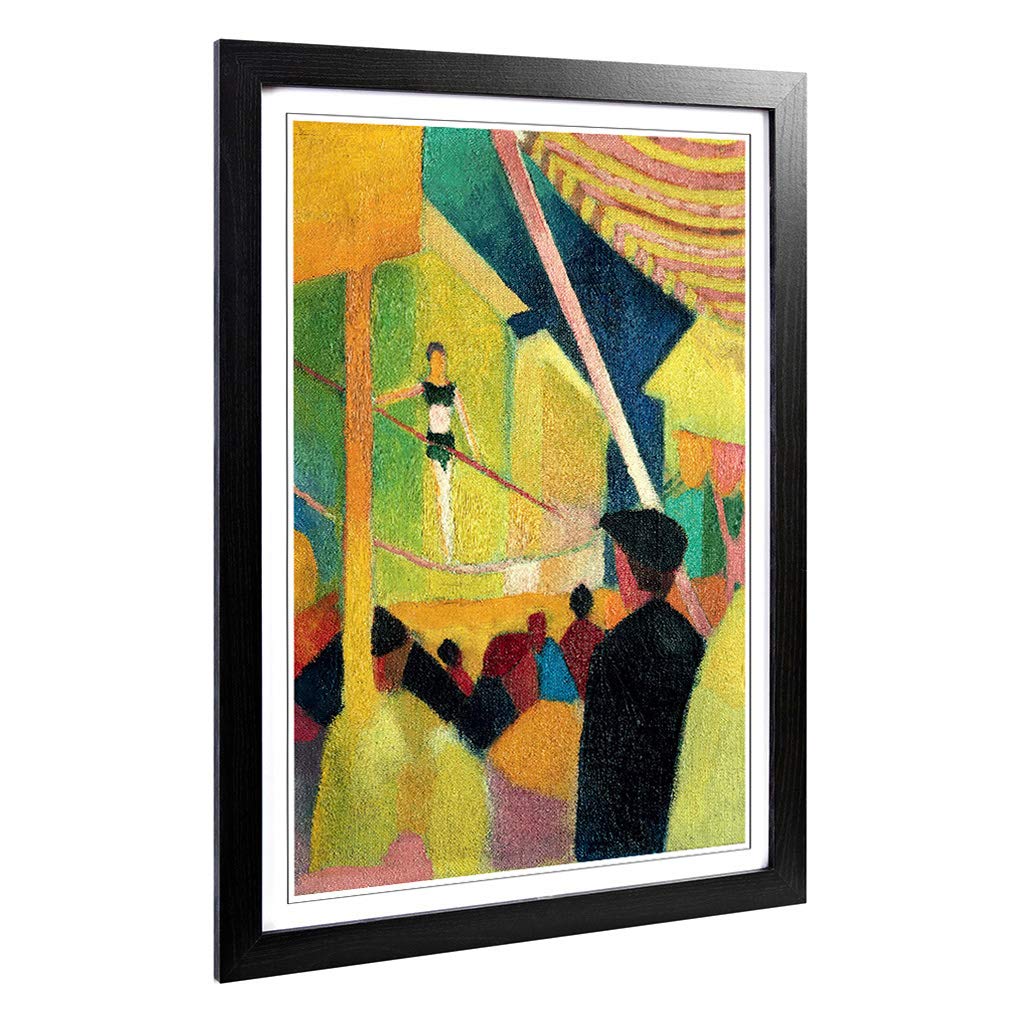 Big Box Art Framed Print of August Macke Tightrope Walker (2) Design | Wall Art Picture | Home Decor for Kitchen, Living Room, Bedroom, Hallway, Black, A2 / 24.5x18 Inch / 62x45cm