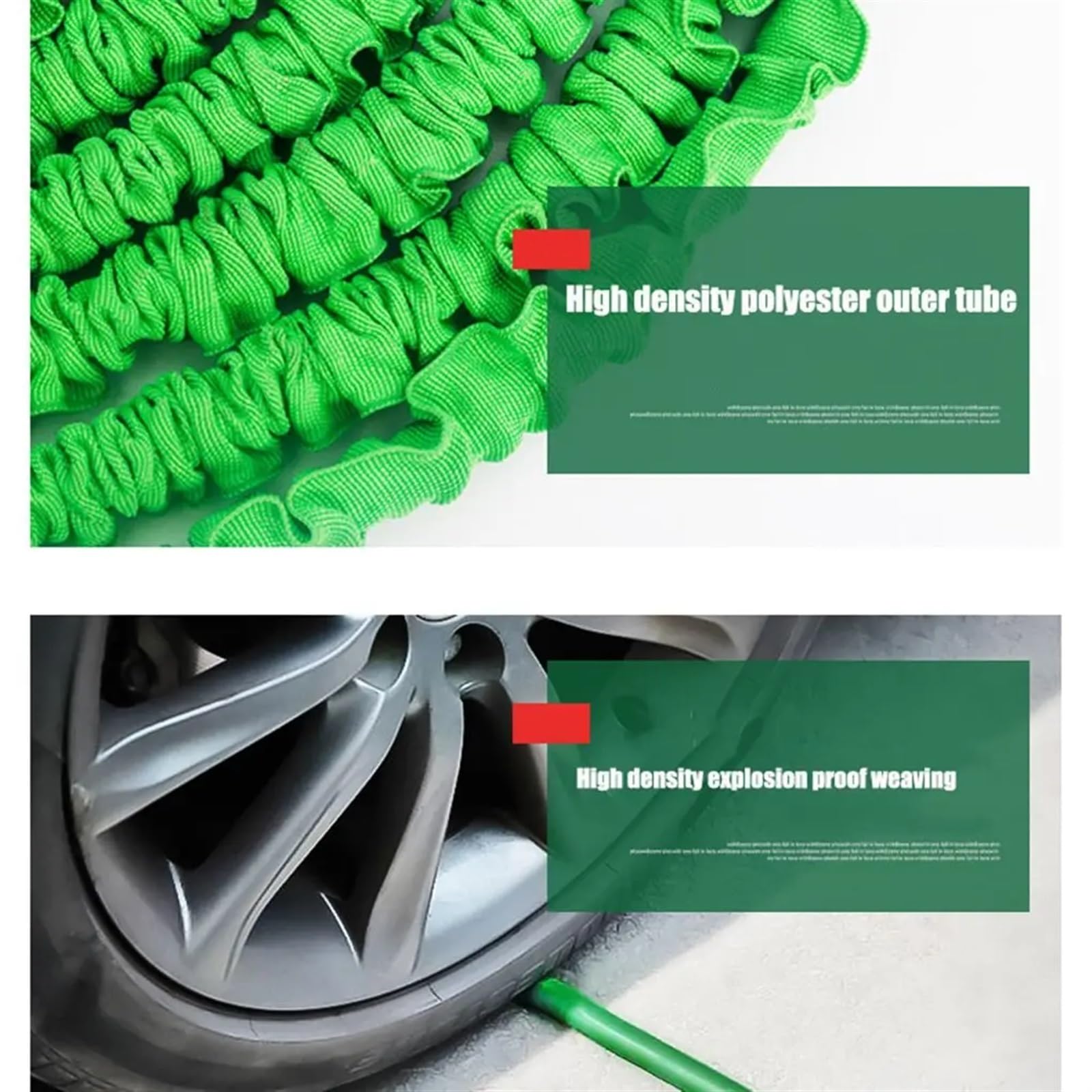 Manguera de Jardín Manguera de jardín extensible de 25 pies a 150 pies, manguera de agua Flexible, mangueras de plástico, tubería de riego, pulverizador de lavado de coches(Color:Green,Size:75FT-22.5M