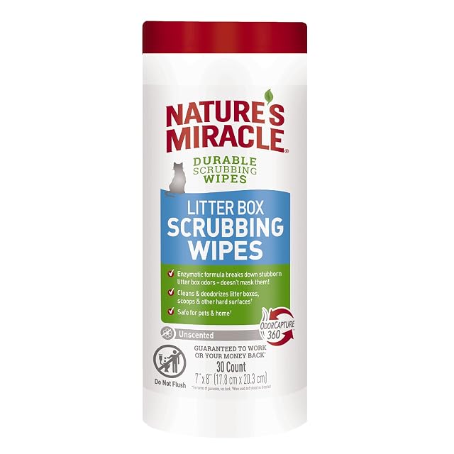 Nature's Miracle Toallitas para fregar caja de arena de 30 unidades