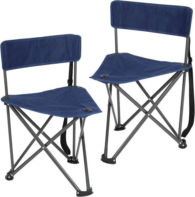 REDCAMP Oversized Camping Chairs 2-Pack - Heavy Duty 500lb Capacity, High Back With Hard Arms, Portable Foldable Outdoor Chairs In Blue 8 thumbnail image