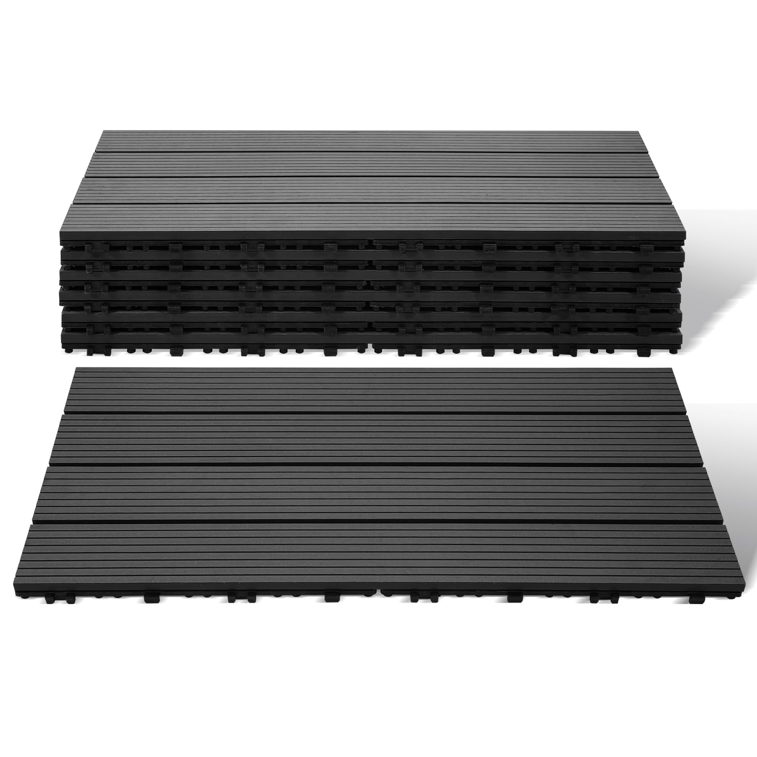 Lospitch - Azulejos para terraza (30 x 60 cm, 6 unidades para 1 m², aspecto de madera, para jardín, balcón, con drenaje y sistema de clic
