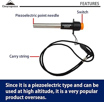 CAMPINGMOON Sparky Handheld Push Button Piezo Igniter Lighter I-1010