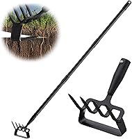 COCONUT Heavy Duty Hula Hoe: 62" Adjustable Handle 2-in-1 Stirrup Cultivator for Weeding, Soil Loosening & Garden Cultivation