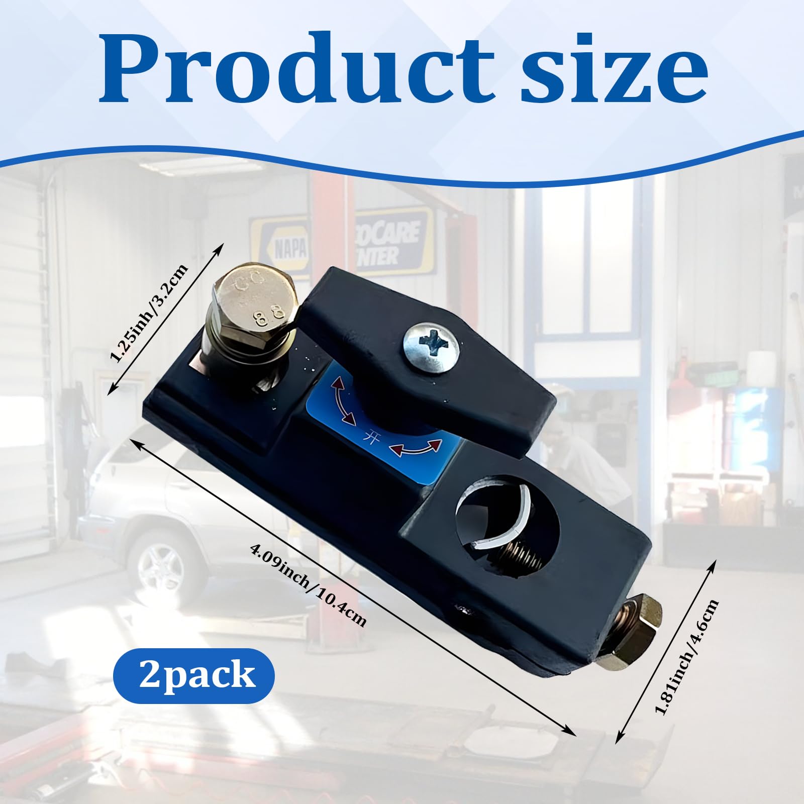 Wshxjzyay 2 Pack Top Post Battery Disconnect Switch 12V Heavy Duty, Battery Disconnect Switches 12V 24V Master Isolator Cut Off, Heavy Duty Power Cut Master Isolator for Car Truck Boat