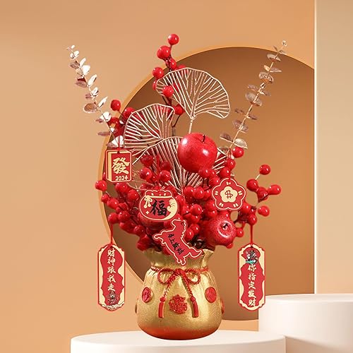 Miniatura 3 de Bothyi Cesta de flores, accesorios de fotos chinas, decoración de escritorio, bolsa de dinero artificial en maceta para Año Nuevo, cosecha, fiesta,
