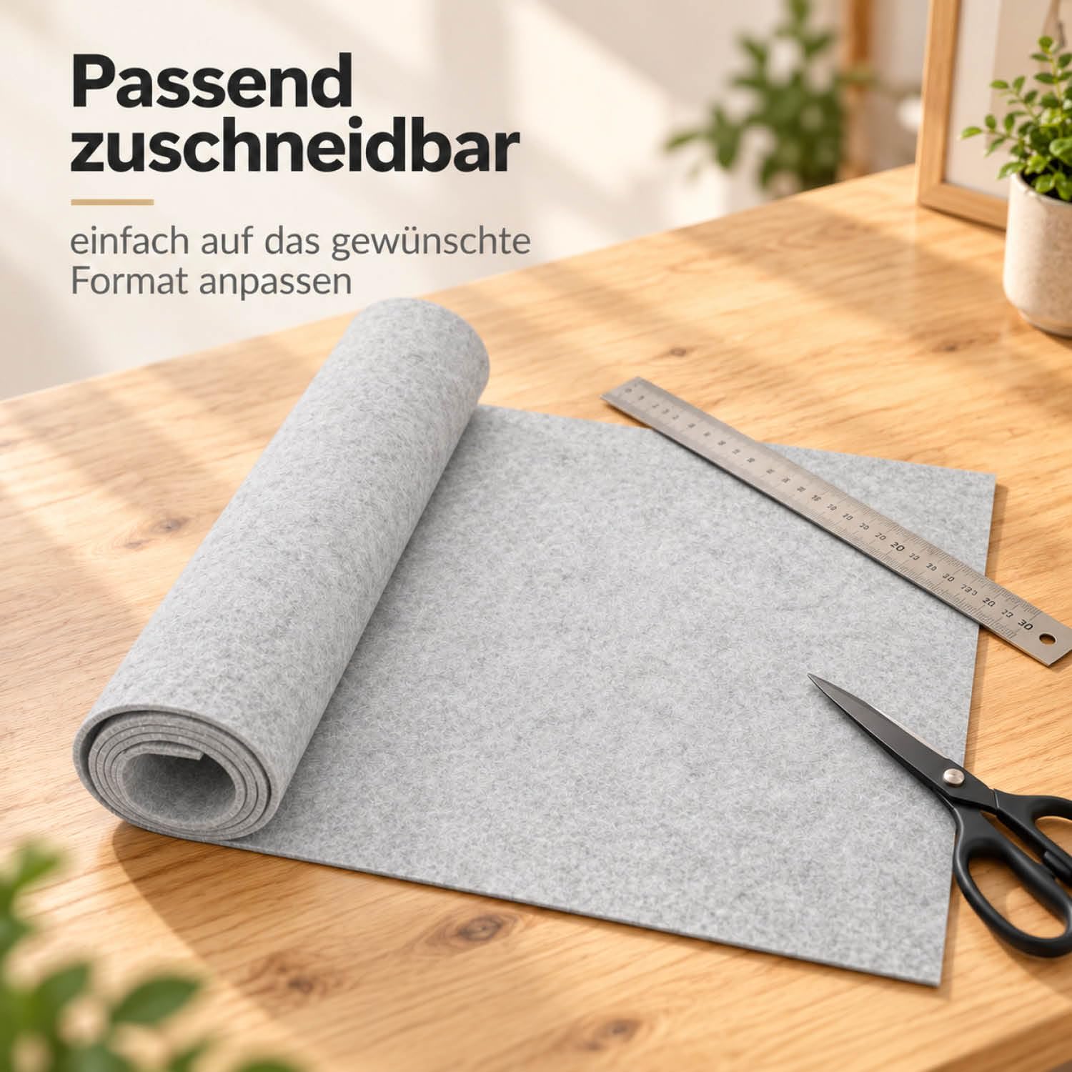 com-four® 3X Filzmatten zuschneidbar als Schrankeinlage, 44 x 150 cm, grau – Ansicht 3