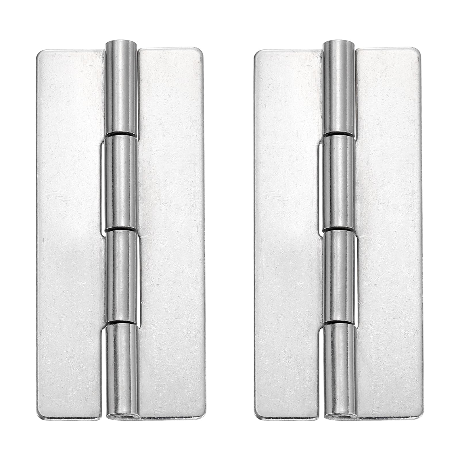 sourcing map 2 Pack Heavy Duty Weldable Hinges, 3" x 1.26" x 0.06" Weld on Butt Hinge 304 Stainless Steel Folding Metal Gate Hinges for Trailer Doors, Silver