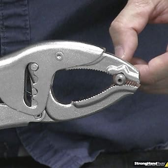 Strong Hand Tools Big Mouth Clamping Pliers, 3 in. Max Capacity, 4 Adjustment Slots, 2-1/2 in. Long Jaw, Patented Crank Handle, V-Notch, PAJ100
