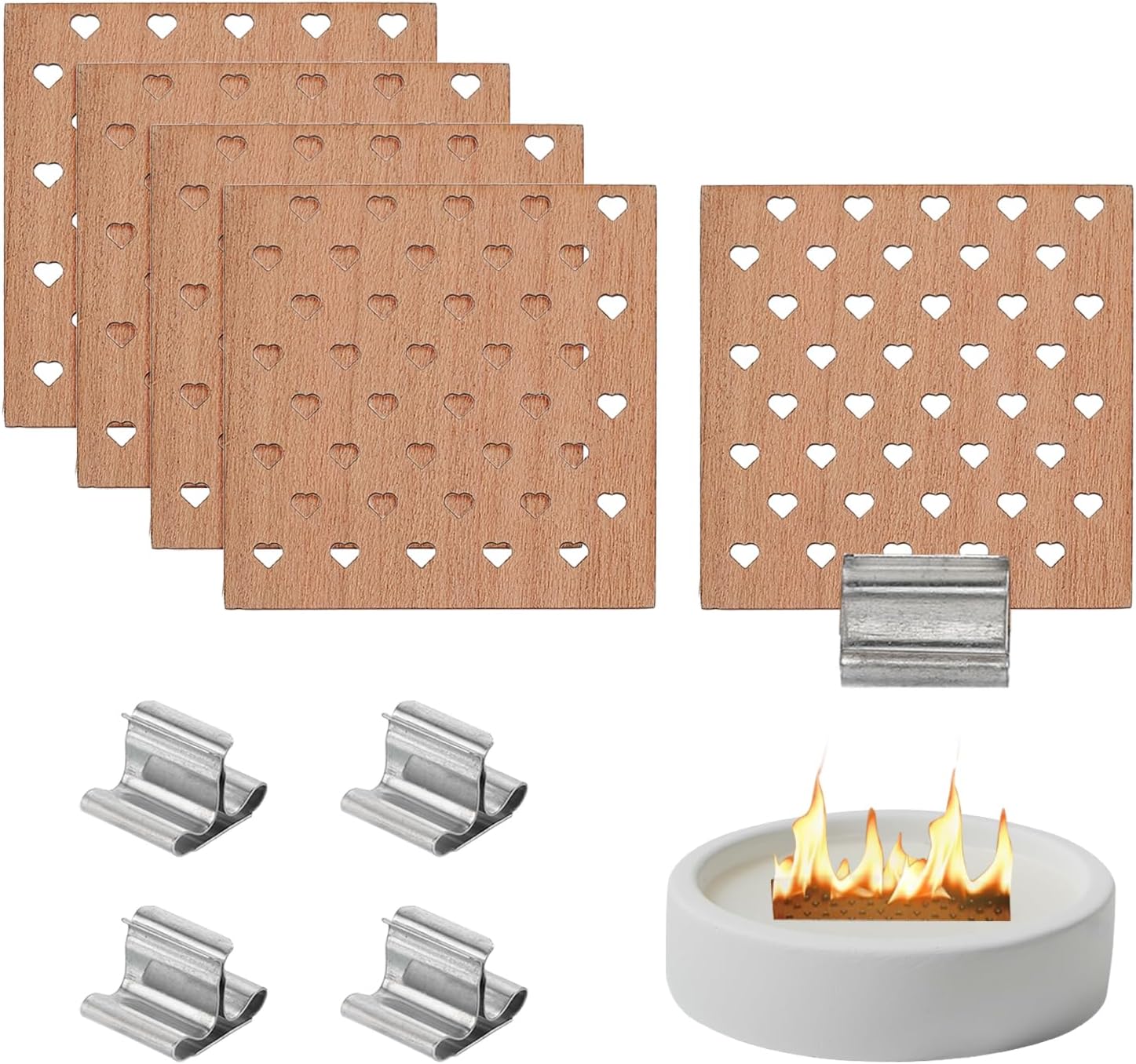 Set de 5 mechas de madera para velas 1.6x1.6 pulg miniatura 1