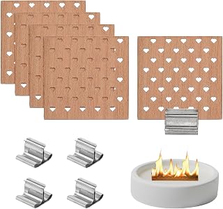 PATIKIL 5 Set 1.6x1.6 Inch Wood Wicks for Candles Making, Heart Shaped Hollow Natural Wooden Wick with Metal Clip Holders, DIY Candle Making Supplies Kit for Handmade Crafts