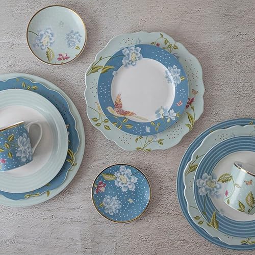 Miniatura 8 de Laura Ashley Heritage Seaspray Candy - Juego de platos llanos de 8 pulgadas en caja de regalo, platos de comedor de porcelana, vajilla de cerámica