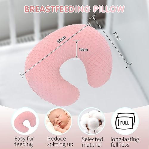 Miniatura 3 de LAT - Almohada de lactancia y posicionador con funda extraíble Minky, soporte ultrasuave para el tiempo de barriga, soporte para sentarse, soporte