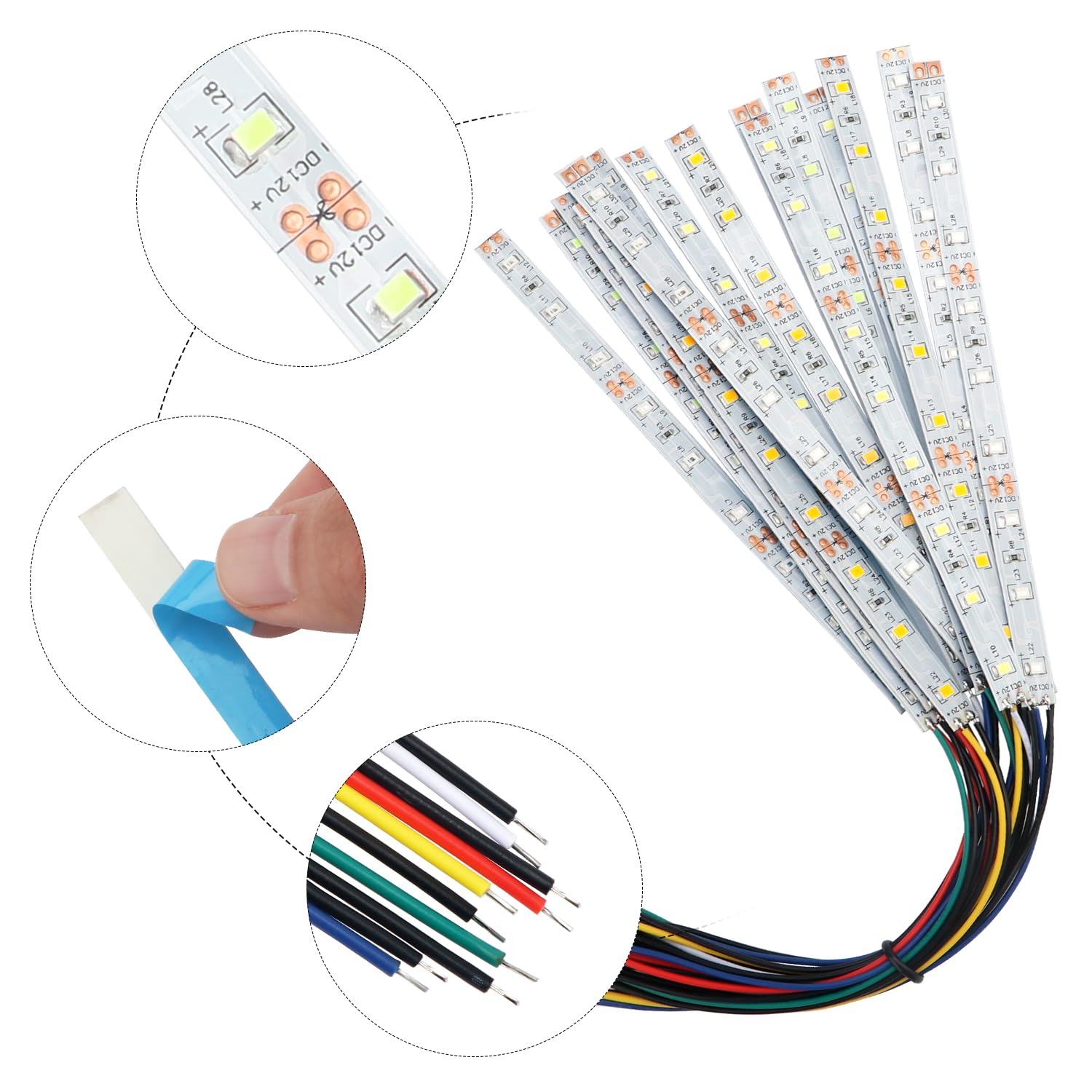 YIXISI 15 Pièces 100mm Pré Câblées LED SMD, Modélisme LED, 2335 SMD LED, 12-18V LED Bandes