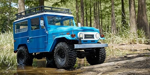Miniatura 7 de EAZYRC X FMS 110 Toyota Land Cruiser FJ40 RS con camión RC con licencia azul, todo terreno impermeable 4WD 35T 550 Motor RC Crawler para adultos,