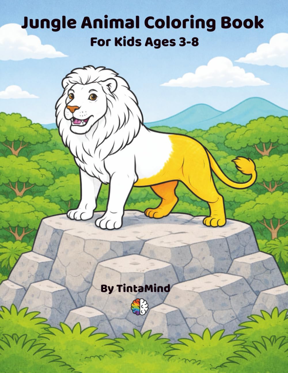 Jungle Animal Coloring Book for Kids Ages 3-8: Big and Easy Jungle Animal Coloring Pages for Kids | 8.5x11 Inches, 80 Pages | 40 Unique Jungle Animal Scenes