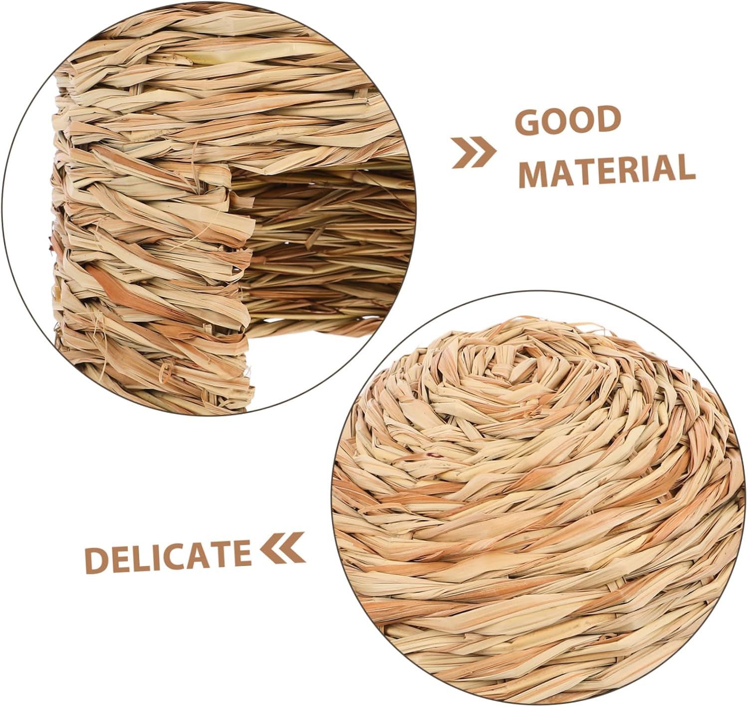 Totority Grass House for Rabbits Guinea Pigs Natural Hideout Sleeping Nest Portable Woven Hay Bed for Small Animals Cozy Playhouse for Bunnies Chinchillas Ferrets