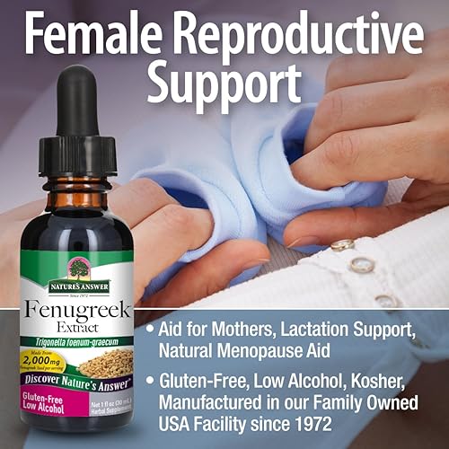 Miniatura 3 de Nature's Answer Semilla de fenogreco con alcohol orgánico, 2 onzas líquidas