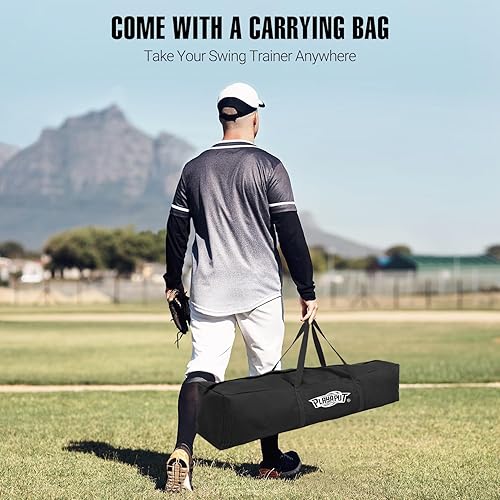 Miniatura 7 de Entrenador de bateo de béisbol y sóftbol con 5 bandas de potencia, equipo de entrenamiento de béisbol con reinicio automático, entrenador de bateo