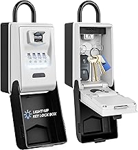 External Backlit Key Safe Box Large Key Safe with Hook Waterproof Key Box with Code, Key Safe for Home School