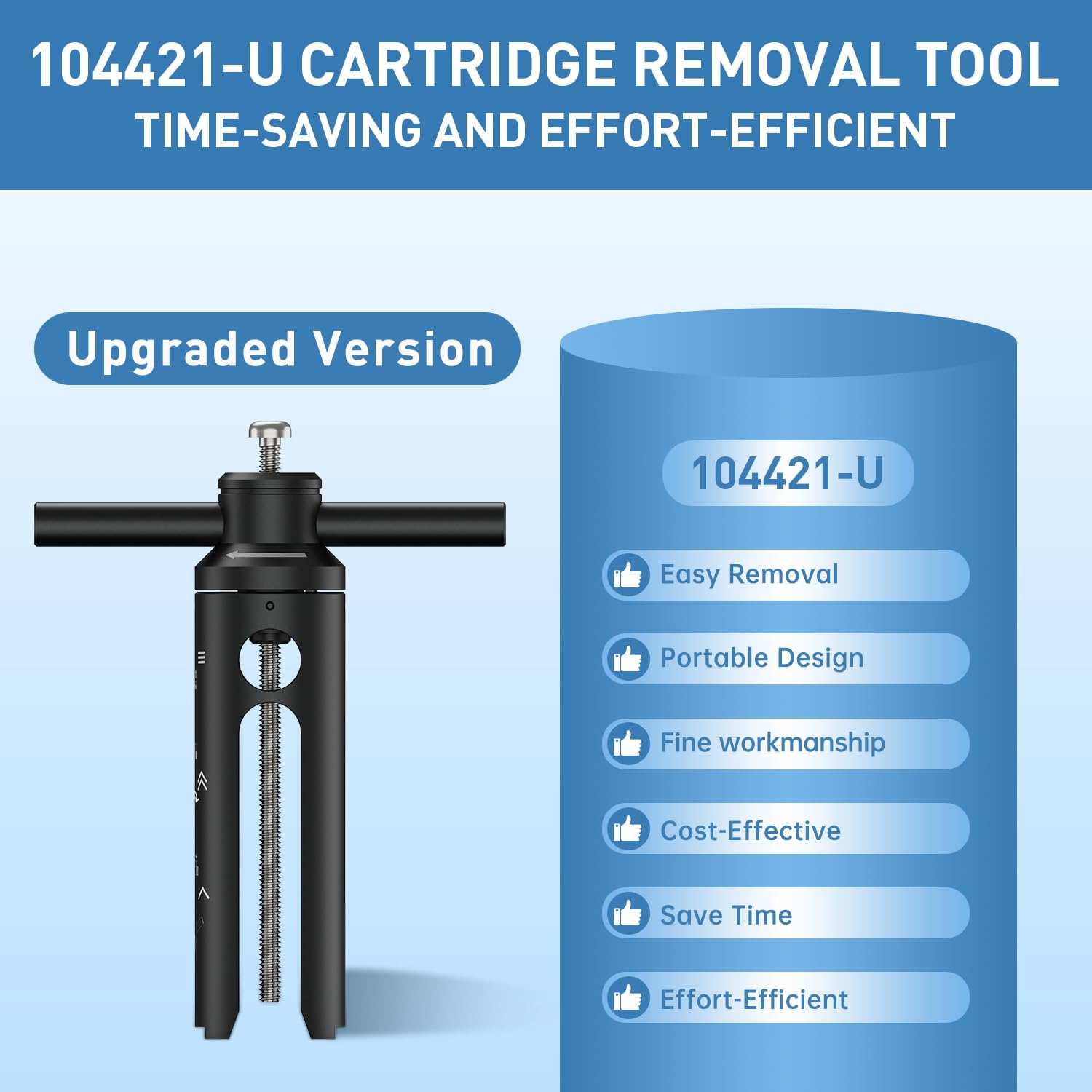104421-U Strumento di rimozione della cartuccia, estrattore compatibile con cartucce a maniglia singola Moen 1200, 1222 e 1225, strumento idraulico per rimozione della cartuccia Moen (versione