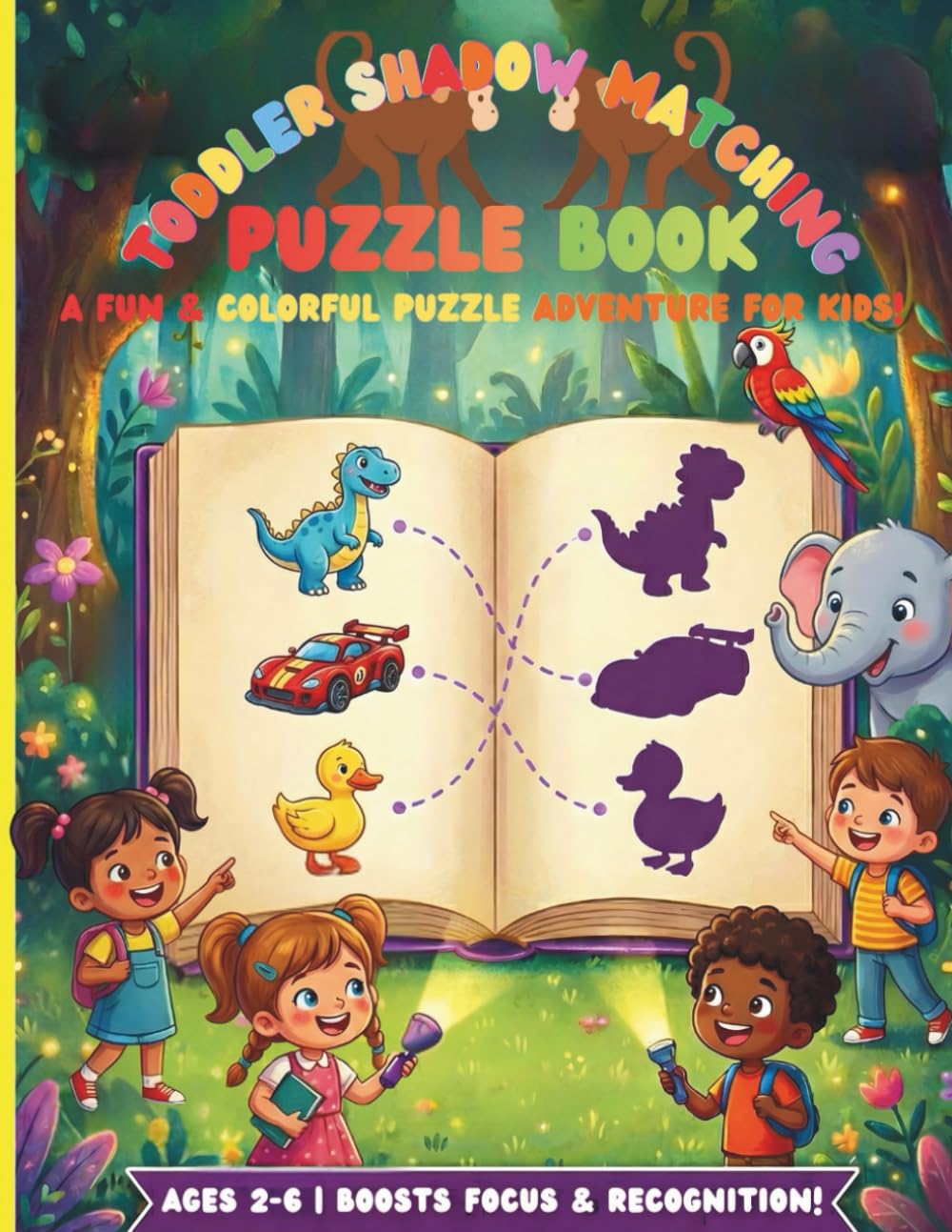 Toddler Shadow Matching Puzzle Book: Visual Perception Activity for Ages 2-6: Preschool Shape Discrimination Worksheets, A Fun & Colorful Puzzle Brain ... Olds, and Early Cognitive Logic Practice.